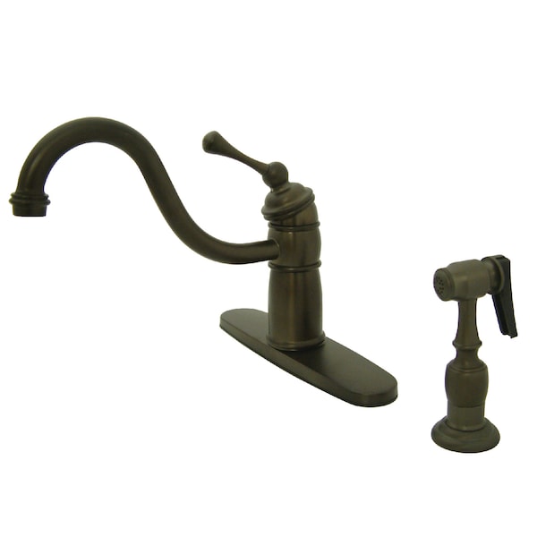 Mono Block Kitchen Faucet W/ Sprayer, Oil Rubbed Bronze